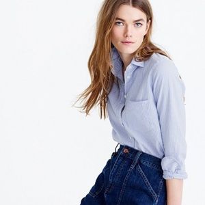 J Crew 10 Tall Boy Women’s Shirt Striped Blue